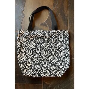 Black and Cream Market Tote Hand Made By Jan of Sew Knot Right Grocery or ?